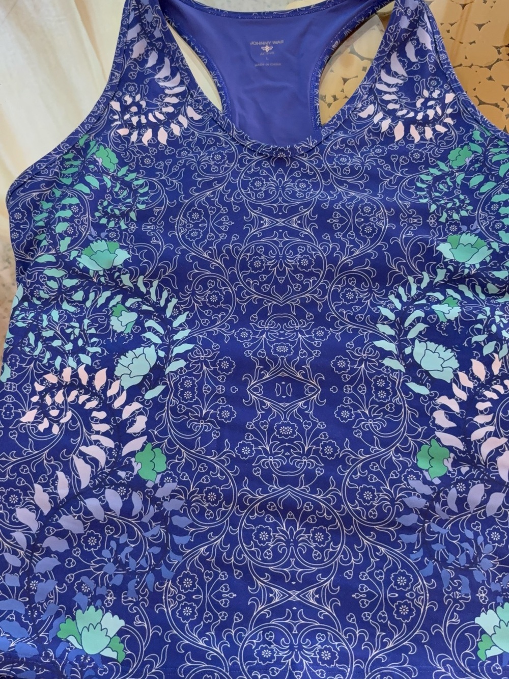 JOHNNY WAS Blue Wild Flower Be Active 2 piece Matching SET! Excellent condition - Picture 10 of 11